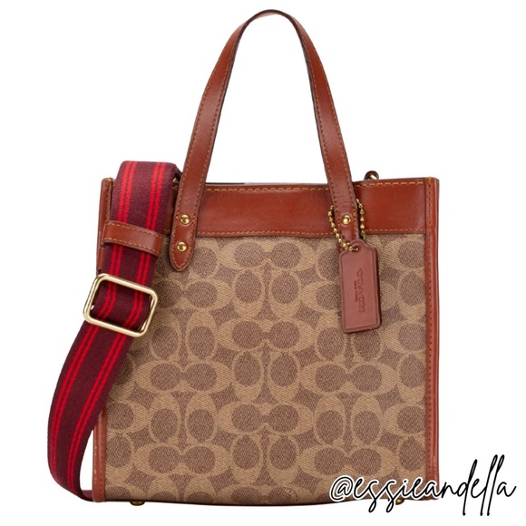 Coach Field Tote Signature Canvas Dual Print No. G2154-C3866 - Picture 1 of 13